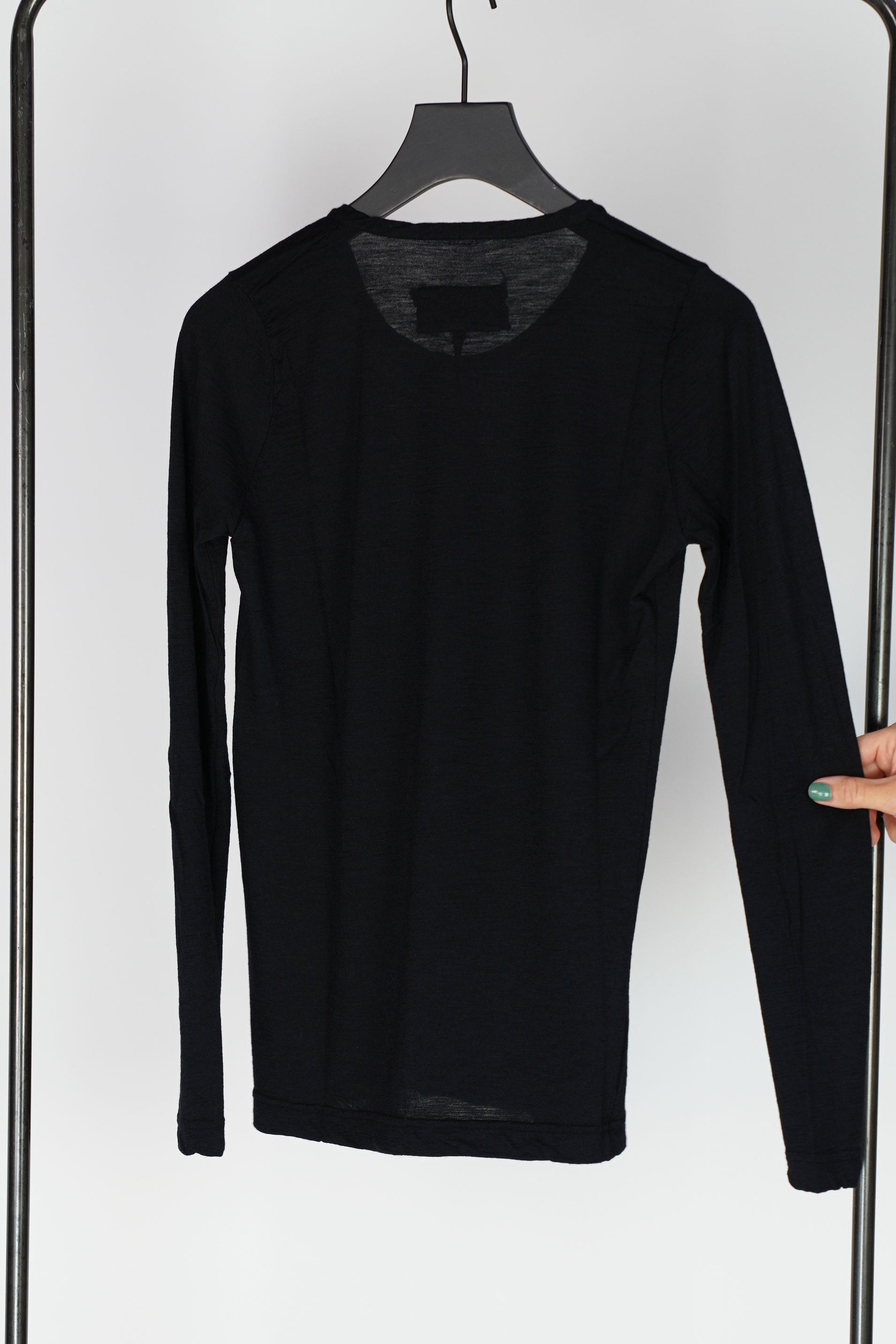 cashemre long sleeve top black