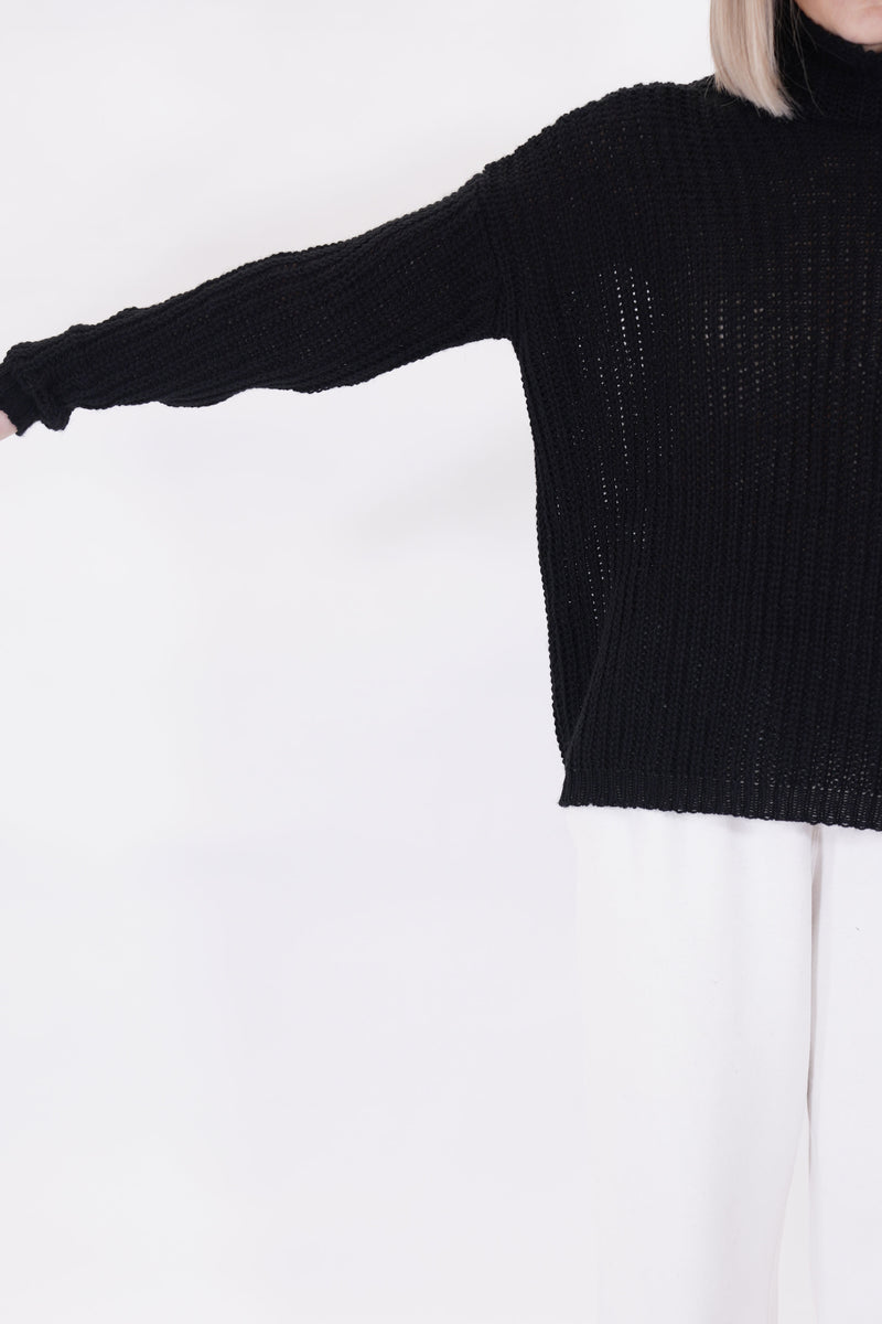 cashmere turtleneck knit black