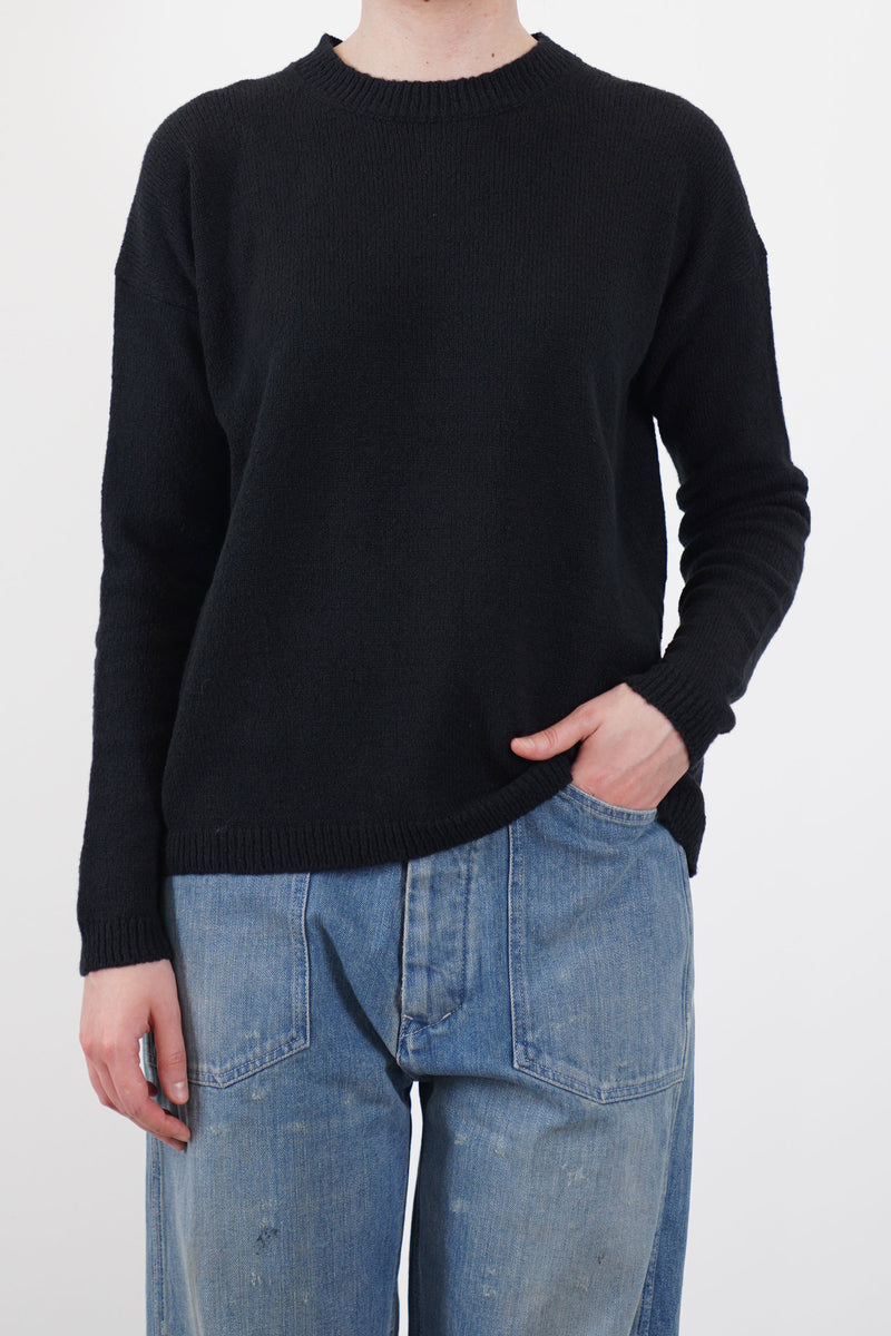cotton silk cashmere sweater black