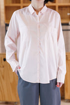cotton and silk collar shirt girl's pink