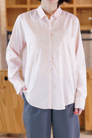 cotton and silk collar shirt girl's pink
