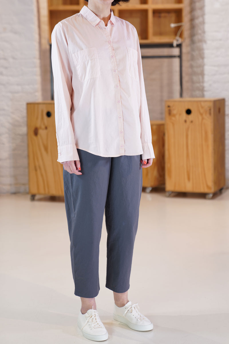 cotton and silk collar shirt girl's pink