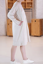 cotton and silk shirt dress sable