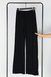 long cashmere pants black