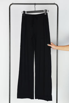 long cashmere pants black