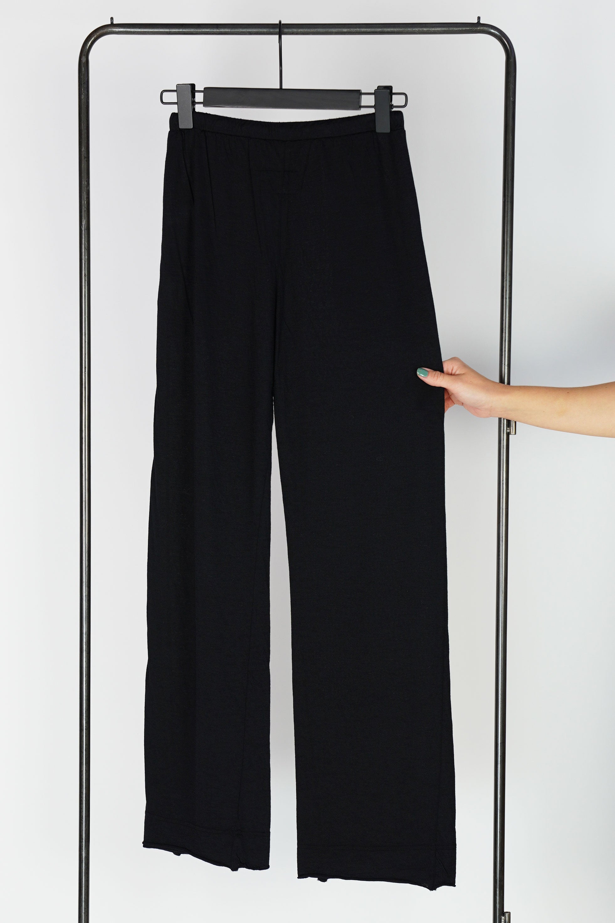 long cashmere pants black