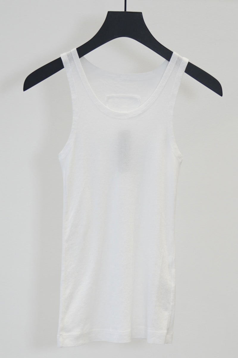 soft cotton singlet white