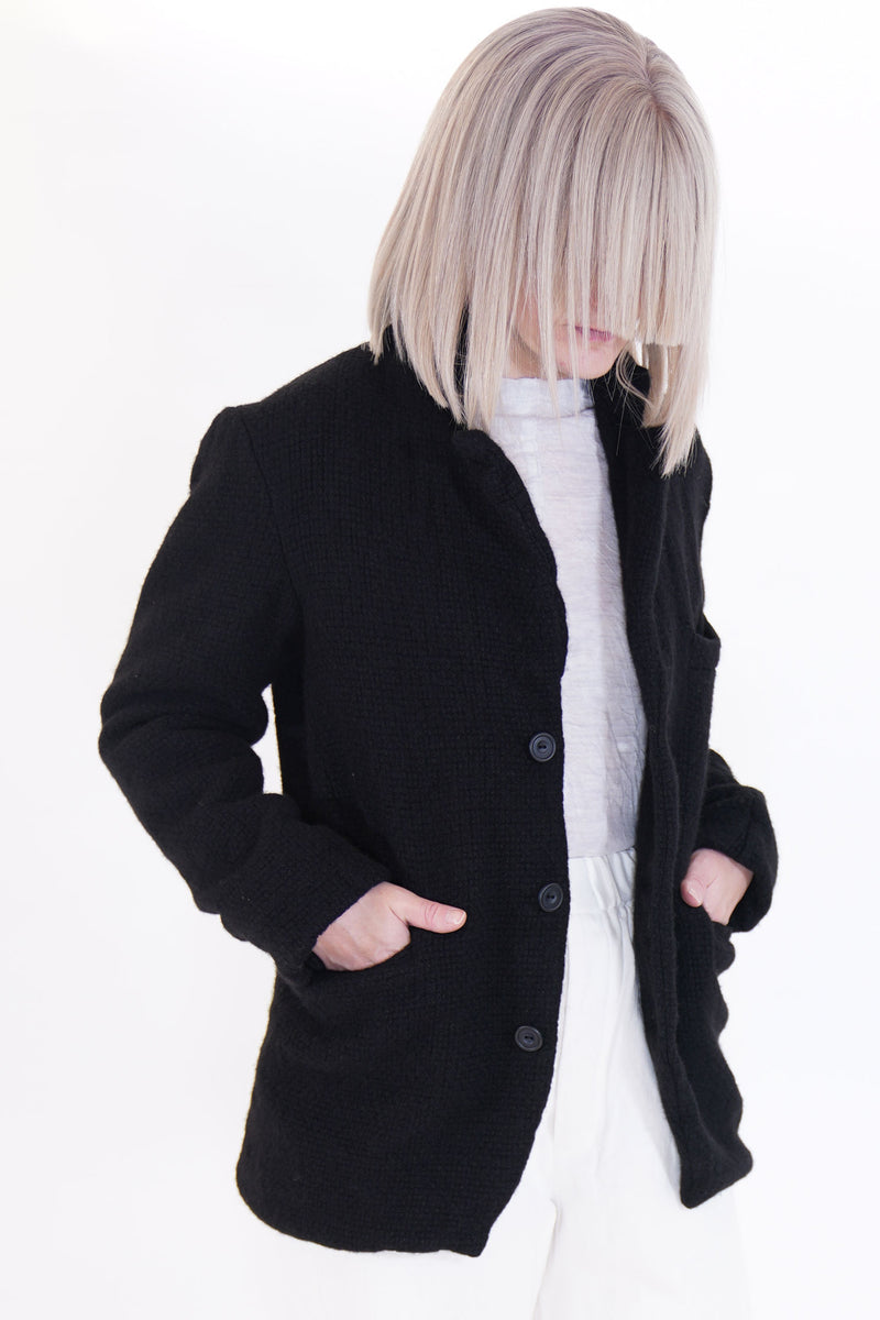 balmy jacket wool overdyed black