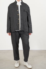 couching pant stripe wool grey