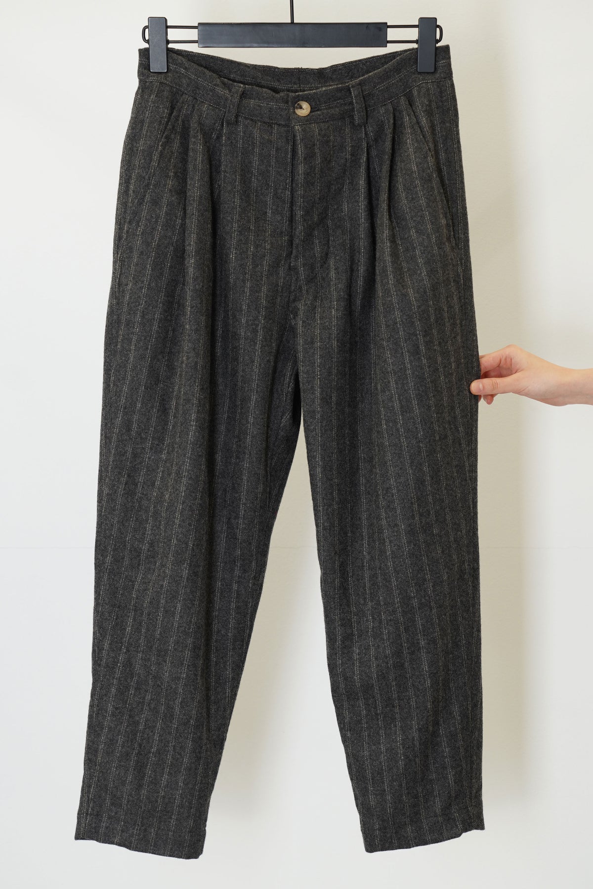 couching pant stripe wool grey