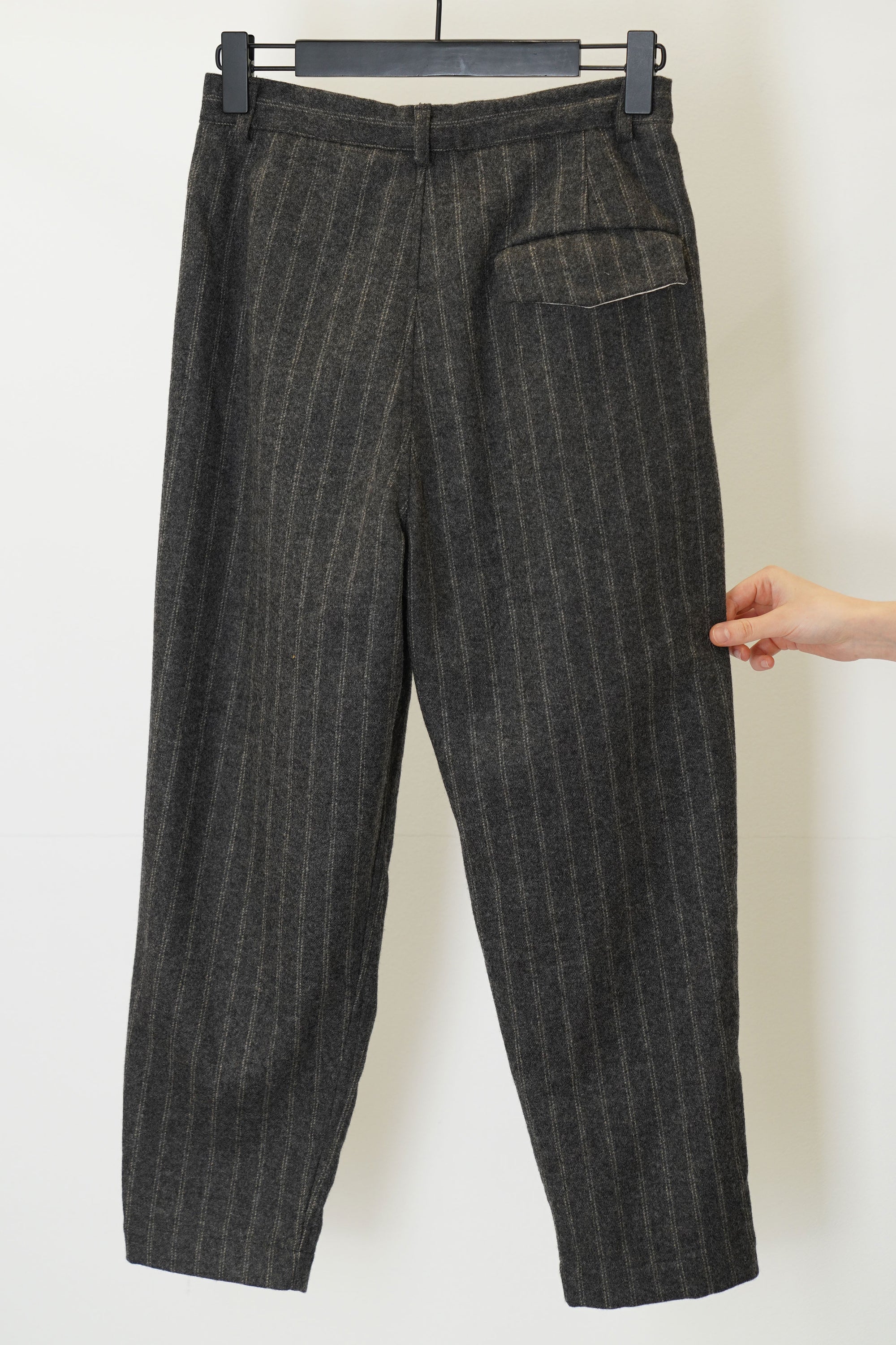 couching pant stripe wool grey