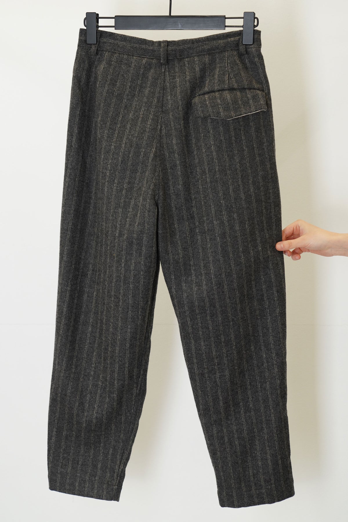 couching pant stripe wool grey