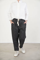 couching pant stripe wool grey