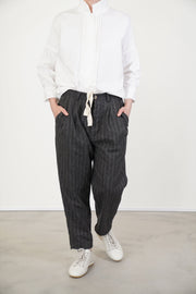 couching pant stripe wool grey