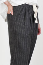 couching pant stripe wool grey