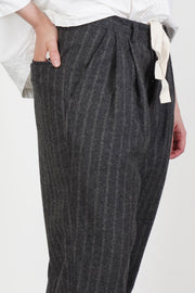 couching pant stripe wool grey