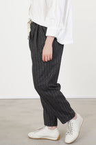 couching pant stripe wool grey