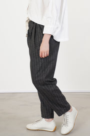 couching pant stripe wool grey