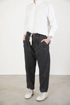couching pant stripe wool grey