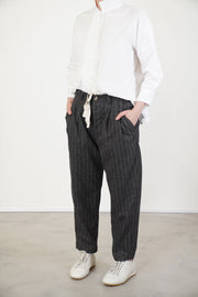couching pant stripe wool grey