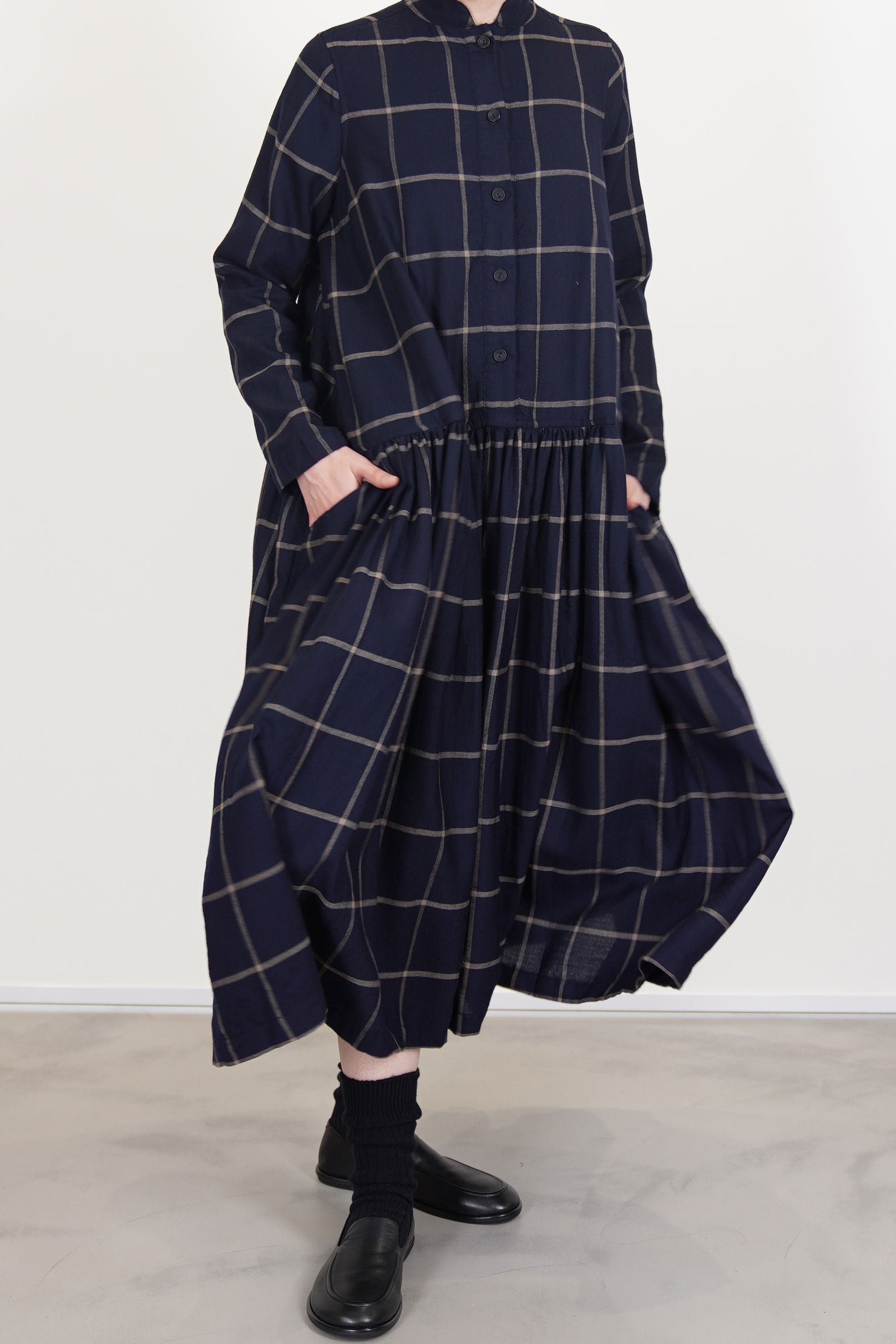 d dress wool fine check blue