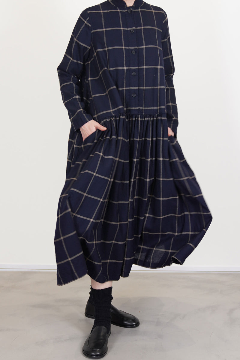 d dress wool fine check blue