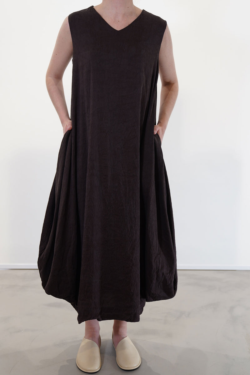 dress o dupion silk brown