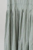 dress t coco green linen stripes