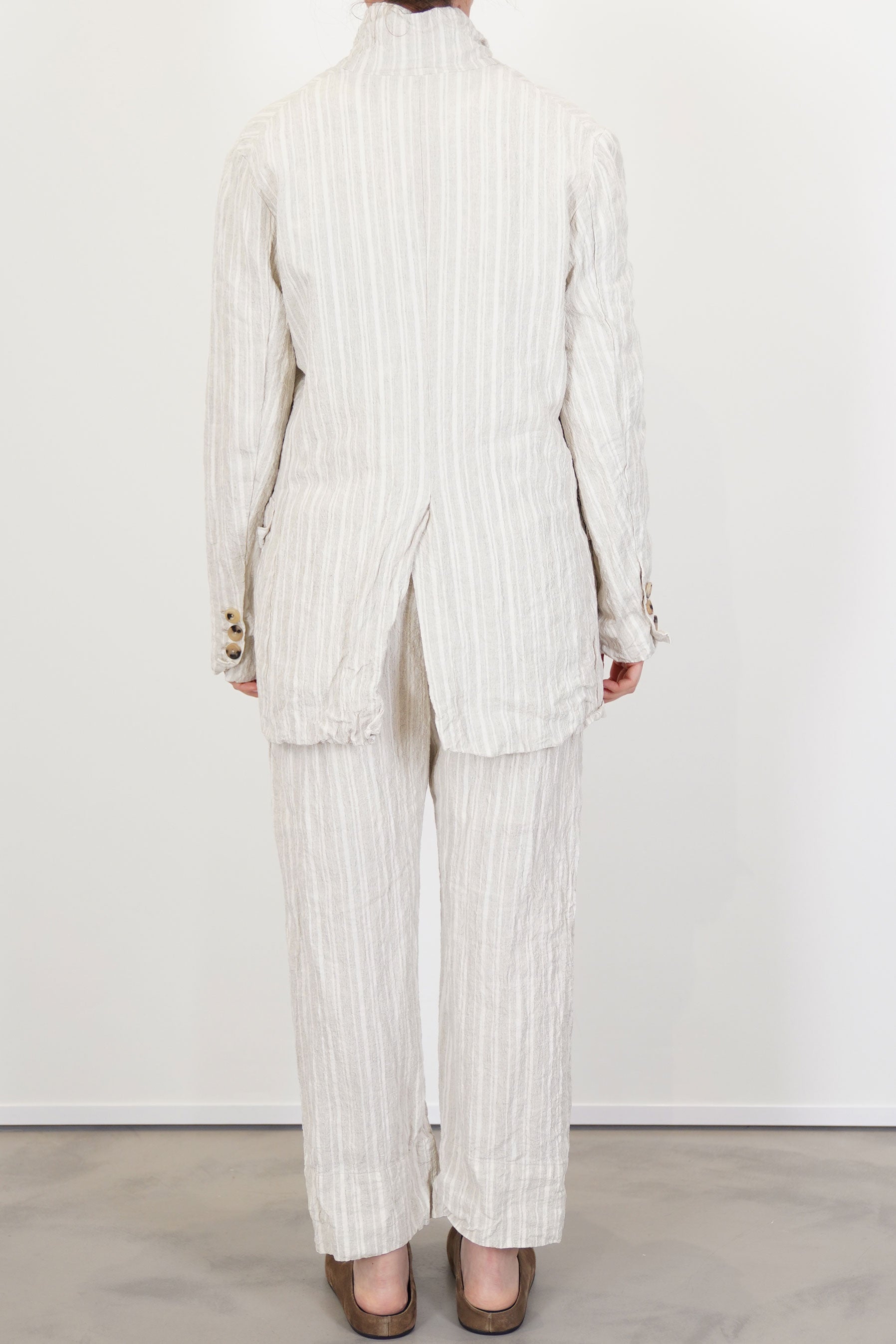 fractus jacket self stripe linen natural