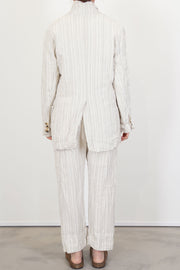 fractus jacket self stripe linen natural