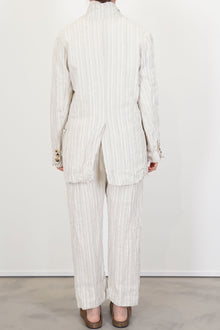 fractus jacket self stripe linen natural