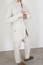 fractus jacket self stripe linen natural