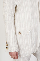 fractus jacket self stripe linen natural