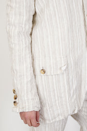 fractus jacket self stripe linen natural