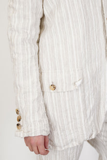 fractus jacket self stripe linen natural