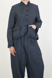jacket rory linen stripe navy