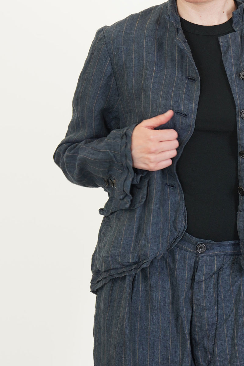 jacket rory linen stripe navy
