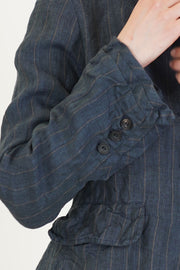 jacket rory linen stripe navy