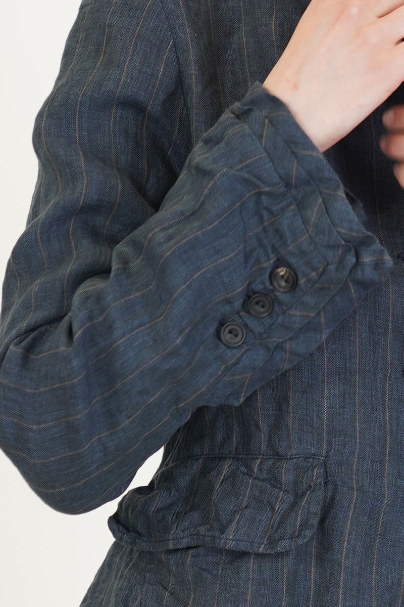 jacket rory linen stripe navy