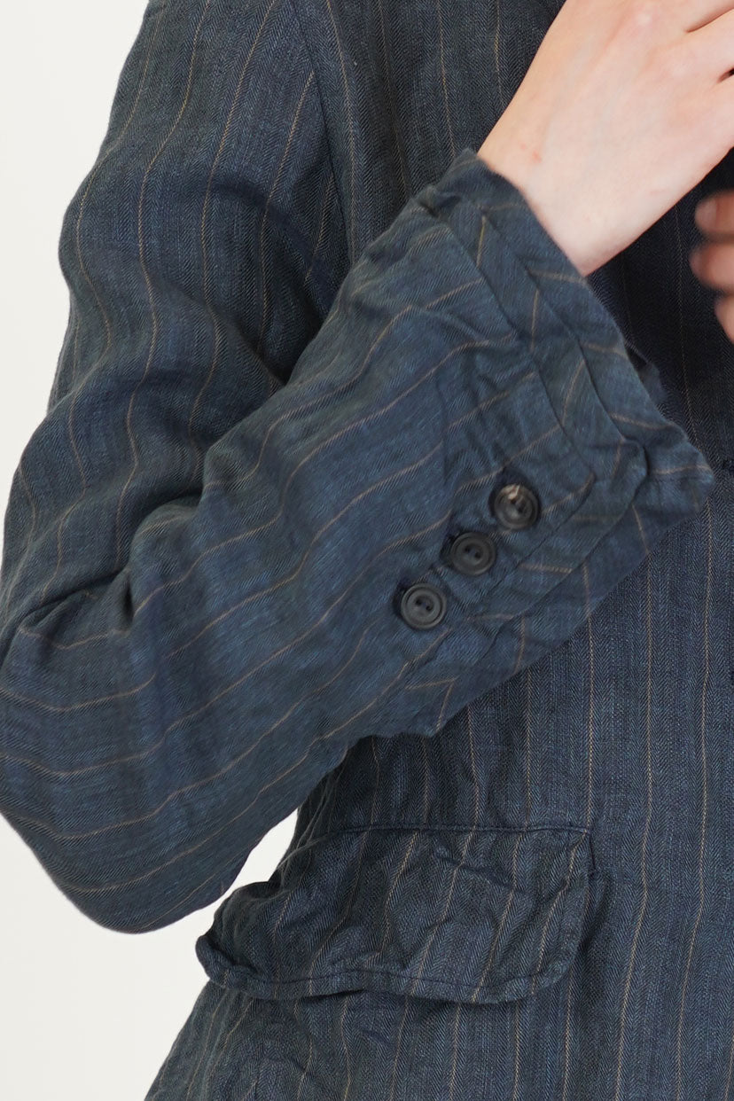 jacket rory linen stripe navy