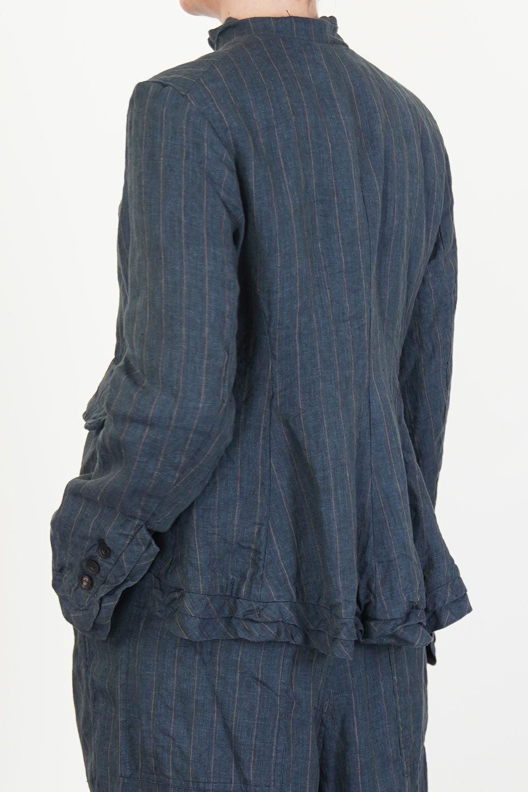 jacket rory linen stripe navy