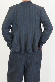 jacket rory linen stripe navy