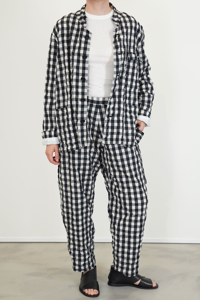 jacket work gingham cotton black