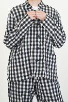 jacket work gingham cotton black