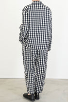 jacket work gingham cotton black