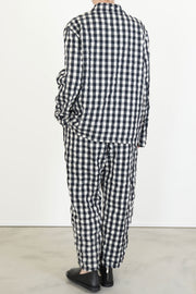 jacket work gingham cotton black