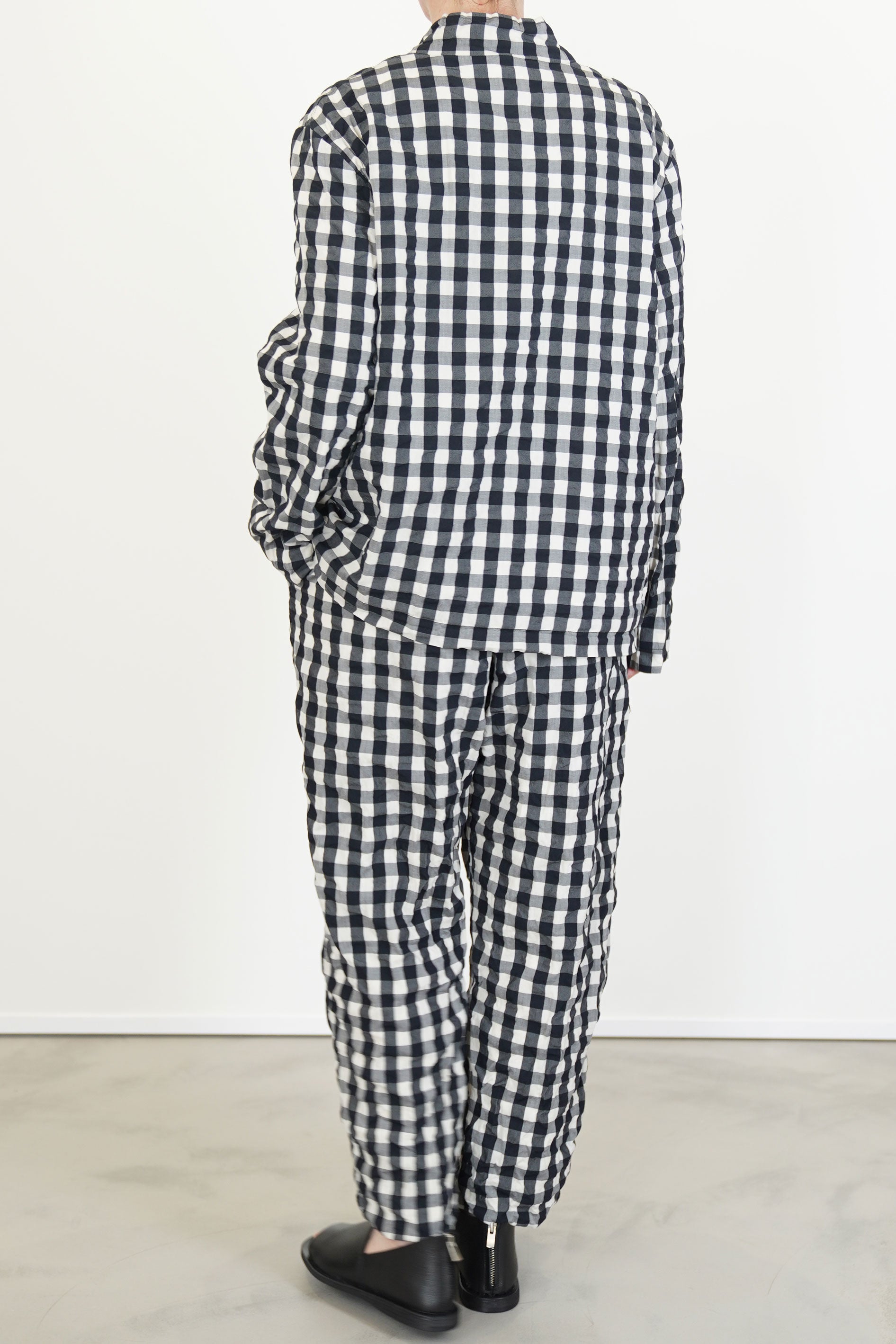 jacket work gingham cotton black