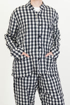 jacket work gingham cotton black