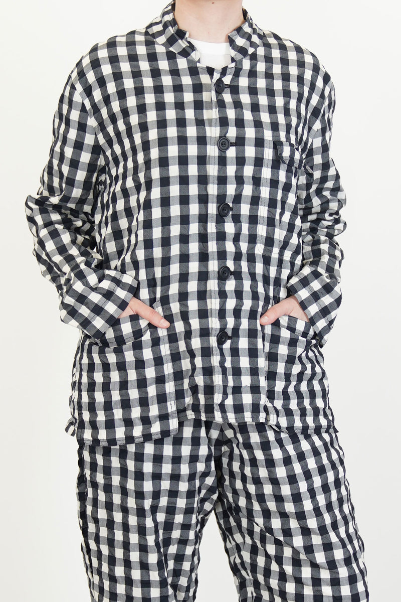 jacket work gingham cotton black