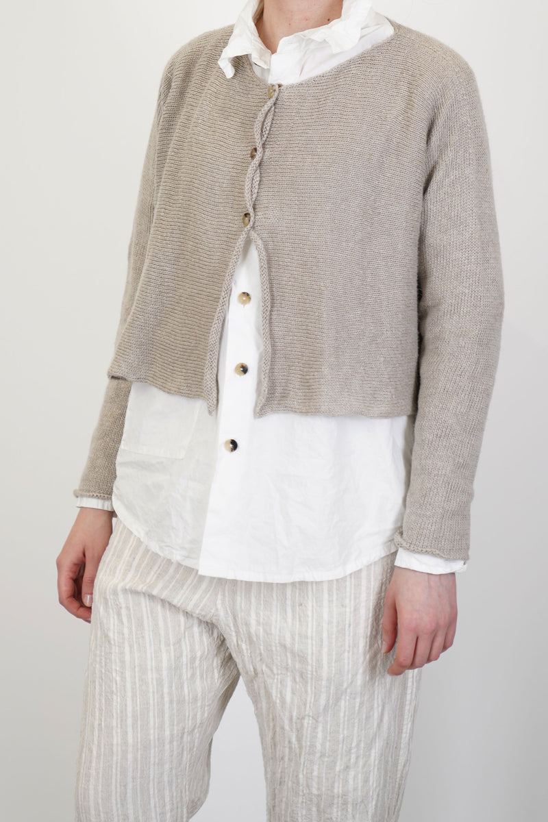 maple linen knit cardigan natural